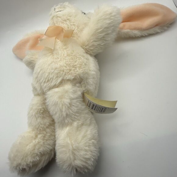MTY International Bunny 10" Plush Cream Rabbit Peach Orange Bow Lop Ears Lovey - Picture 4 of 7